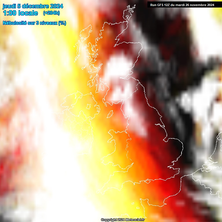 Modele GFS - Carte prvisions 