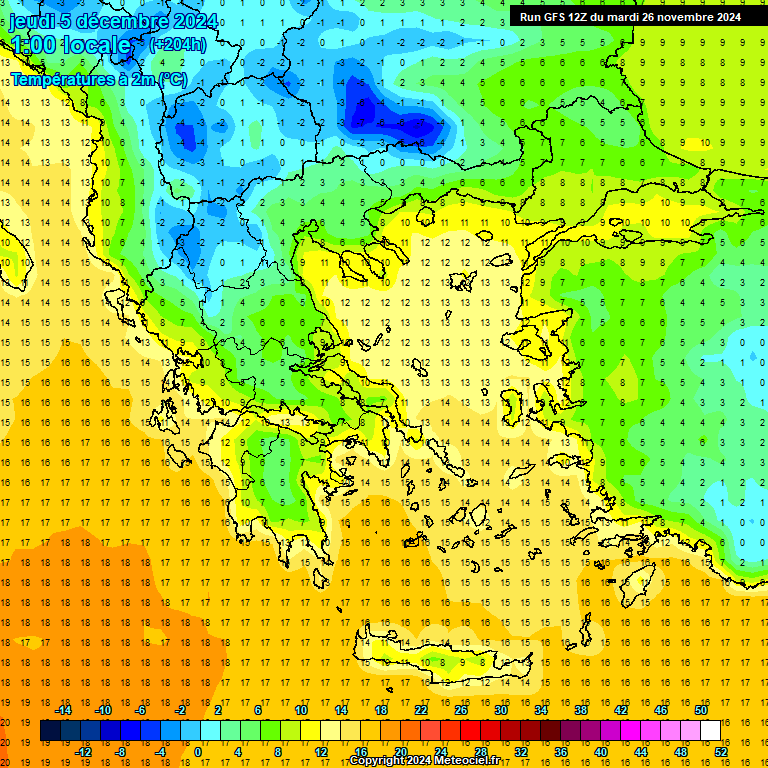 Modele GFS - Carte prvisions 