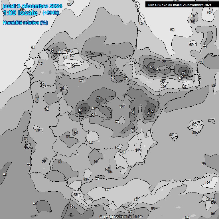 Modele GFS - Carte prvisions 