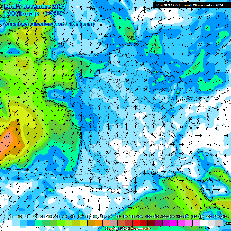 Modele GFS - Carte prvisions 