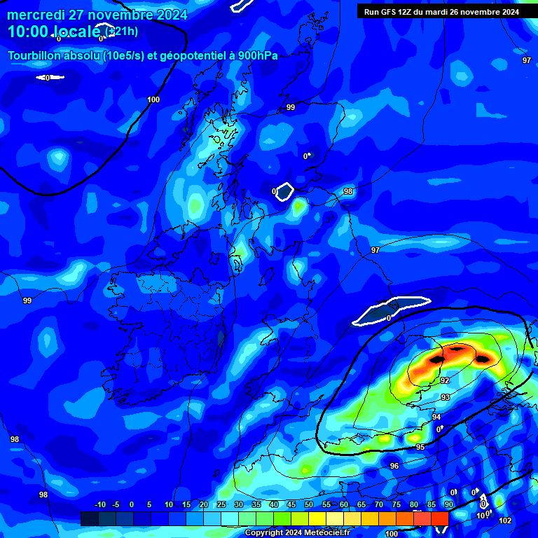 Modele GFS - Carte prvisions 