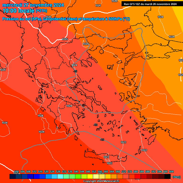 Modele GFS - Carte prvisions 