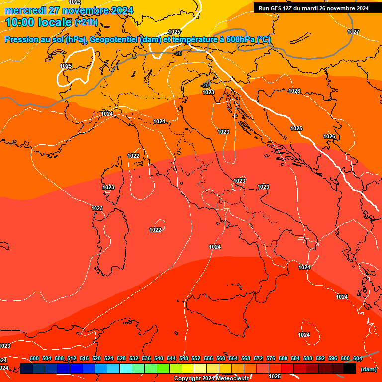 Modele GFS - Carte prvisions 