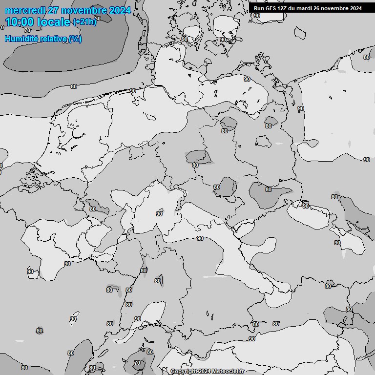 Modele GFS - Carte prvisions 