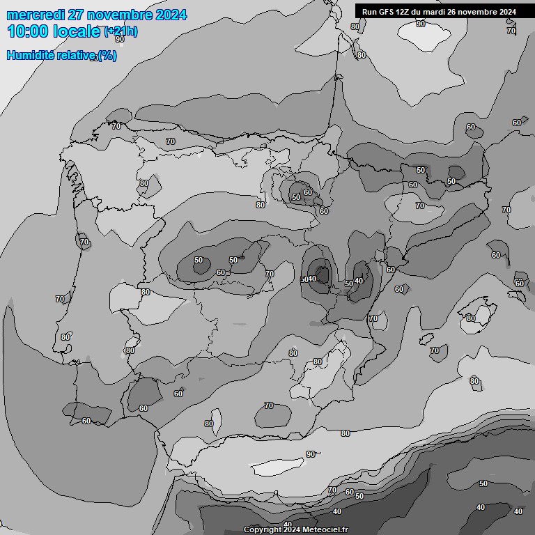 Modele GFS - Carte prvisions 