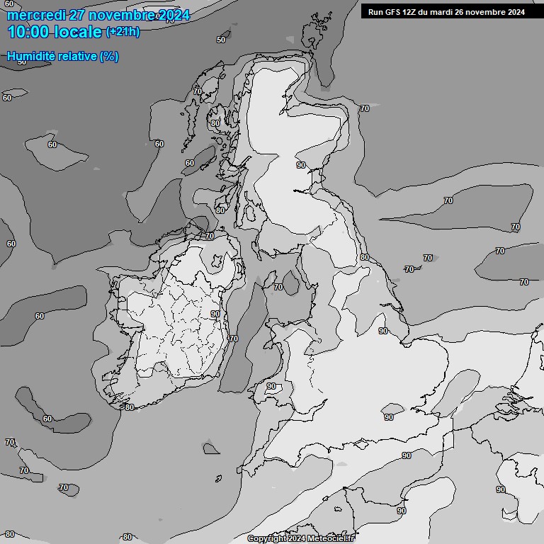 Modele GFS - Carte prvisions 