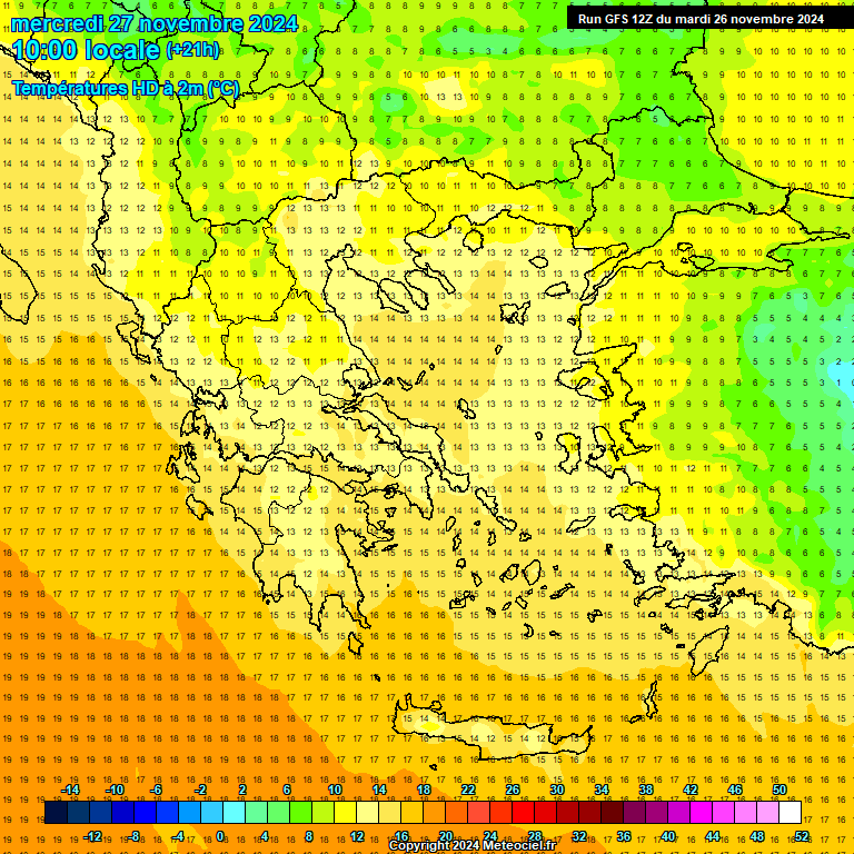 Modele GFS - Carte prvisions 