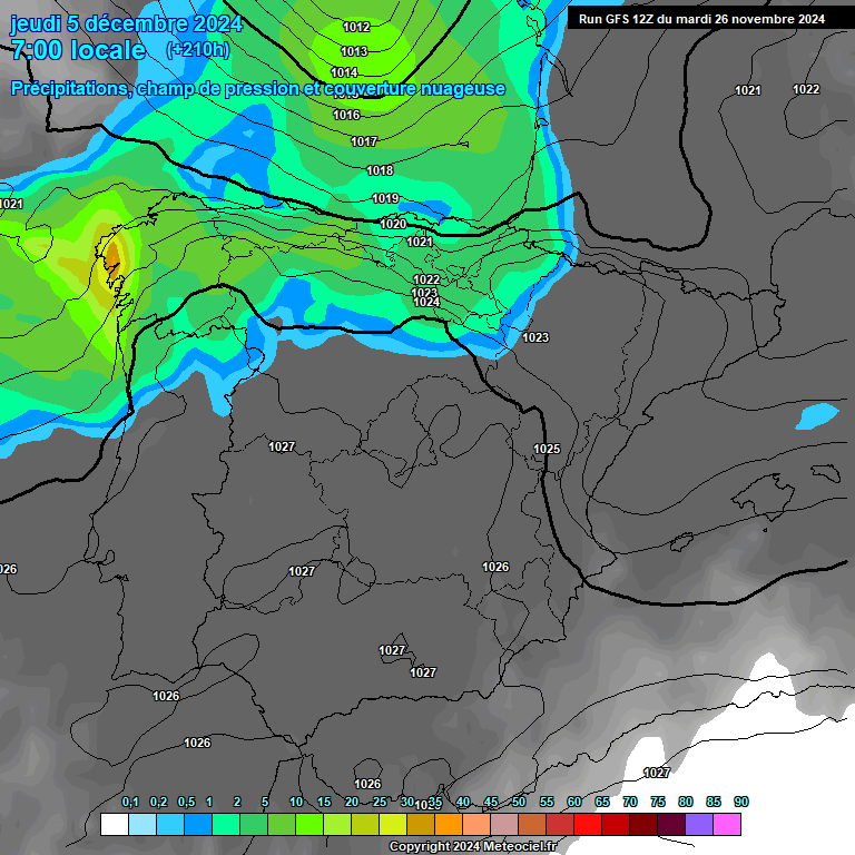 Modele GFS - Carte prvisions 