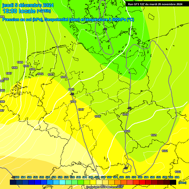 Modele GFS - Carte prvisions 