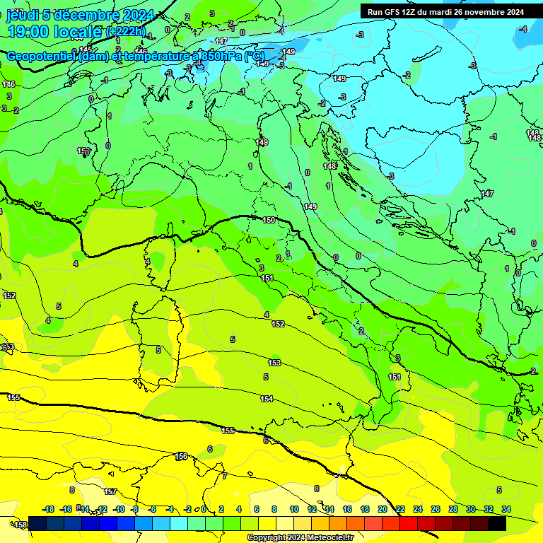 Modele GFS - Carte prvisions 