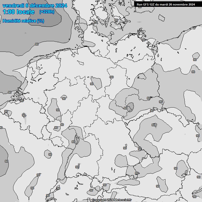 Modele GFS - Carte prvisions 