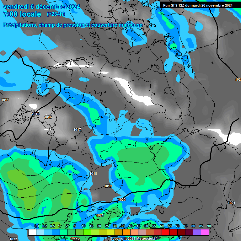 Modele GFS - Carte prvisions 