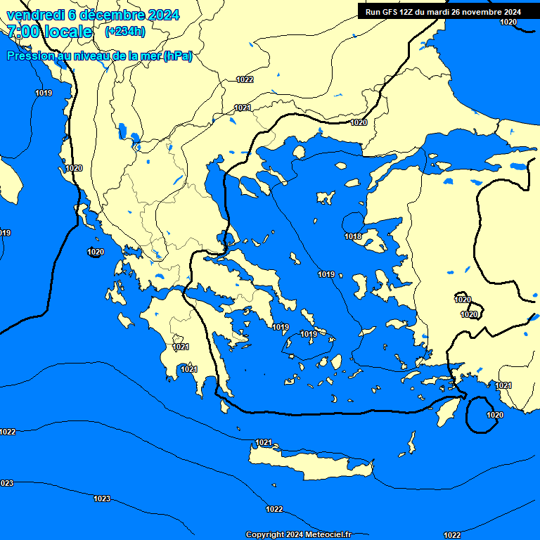 Modele GFS - Carte prvisions 