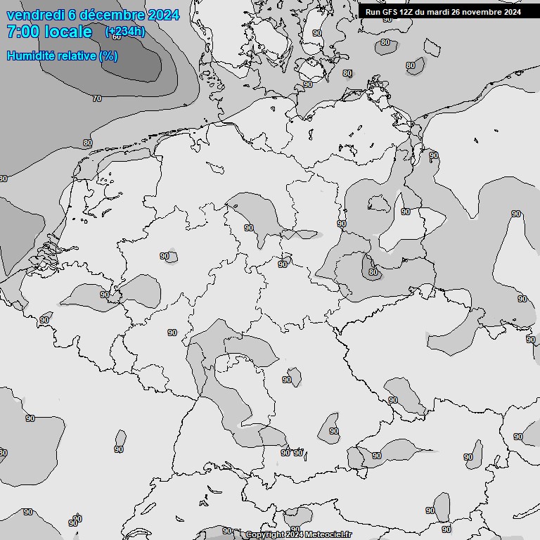 Modele GFS - Carte prvisions 