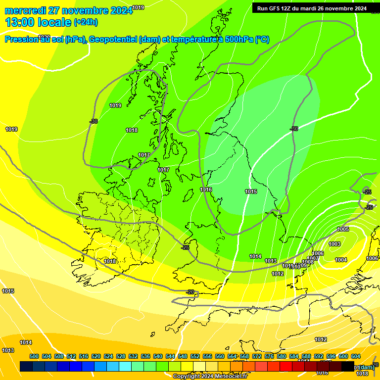 Modele GFS - Carte prvisions 