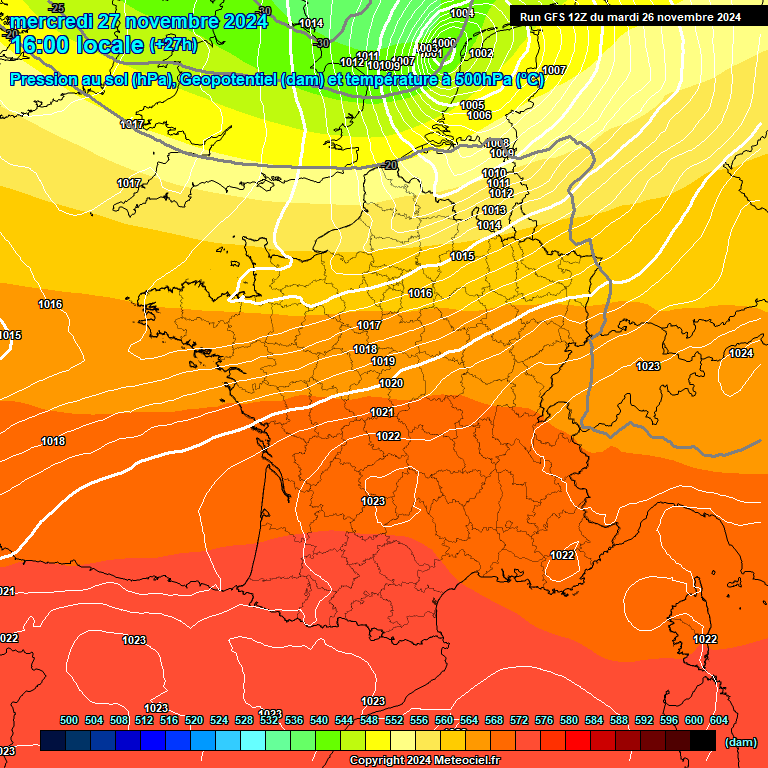 Modele GFS - Carte prvisions 