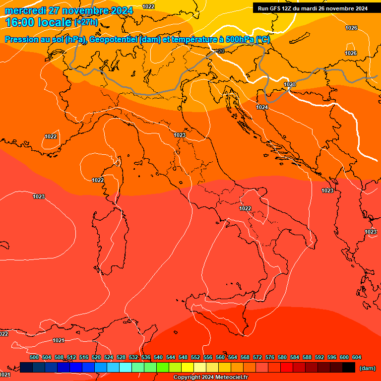 Modele GFS - Carte prvisions 