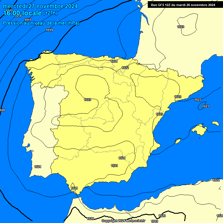 Modele GFS - Carte prvisions 