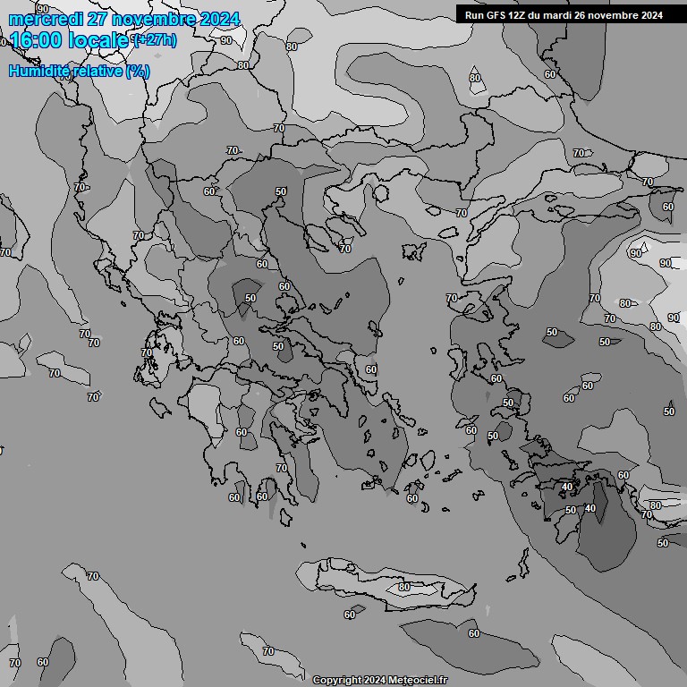 Modele GFS - Carte prvisions 