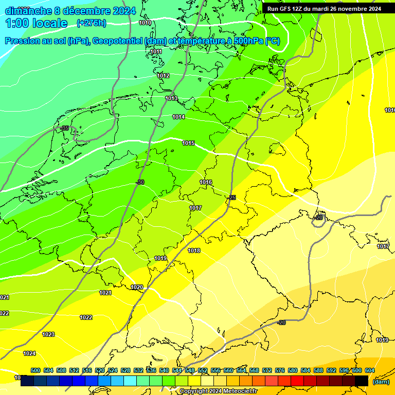 Modele GFS - Carte prvisions 