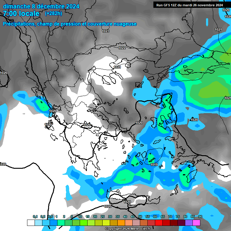 Modele GFS - Carte prvisions 