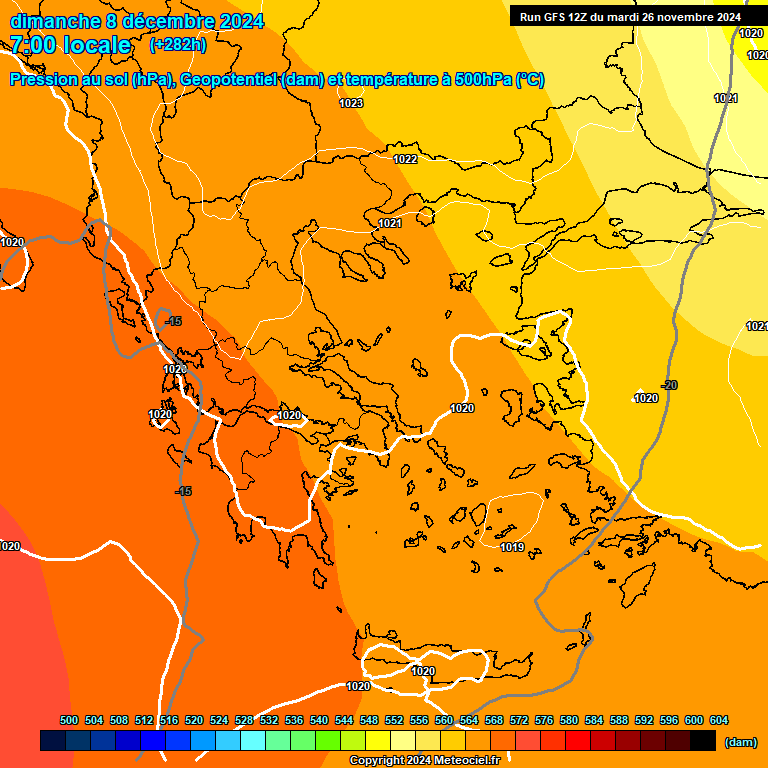 Modele GFS - Carte prvisions 