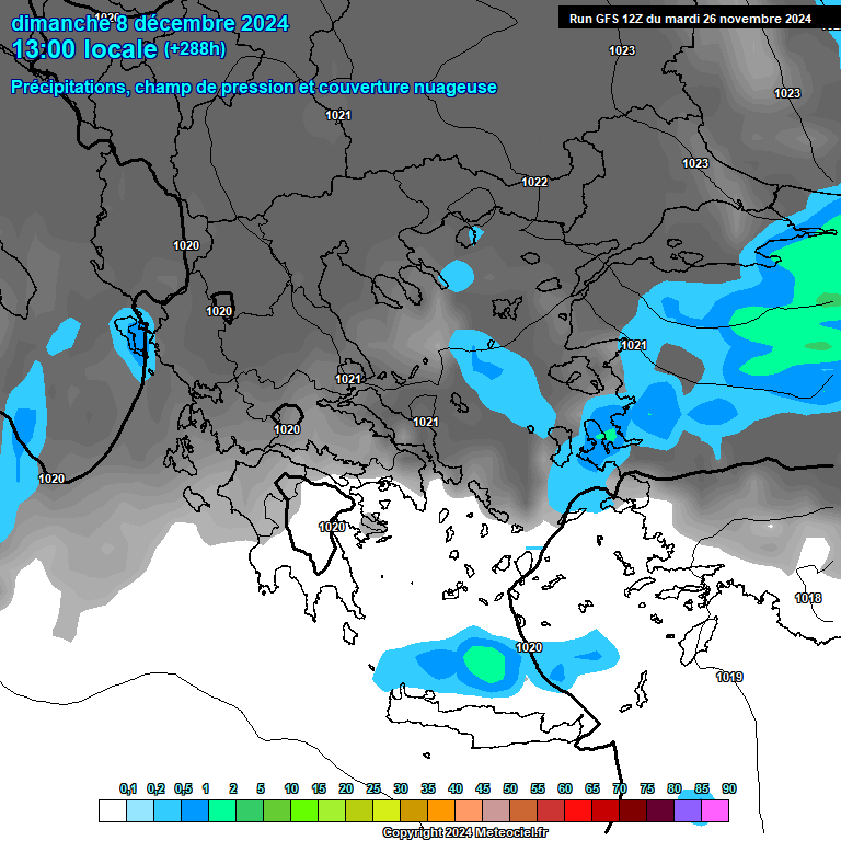 Modele GFS - Carte prvisions 