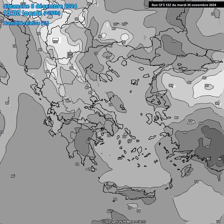 Modele GFS - Carte prvisions 