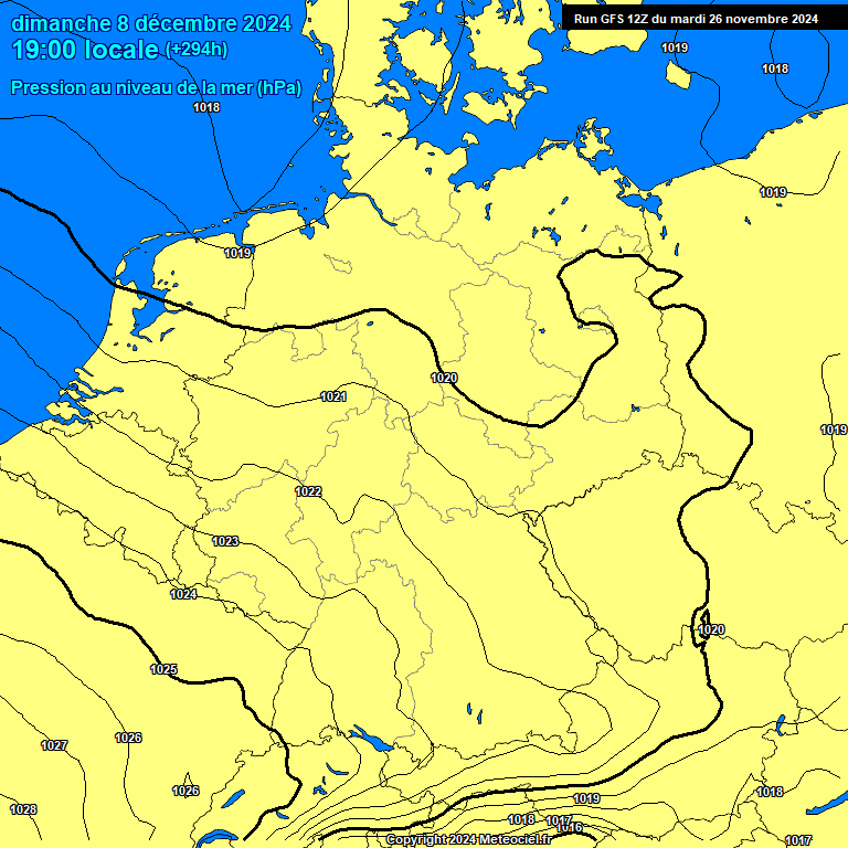 Modele GFS - Carte prvisions 