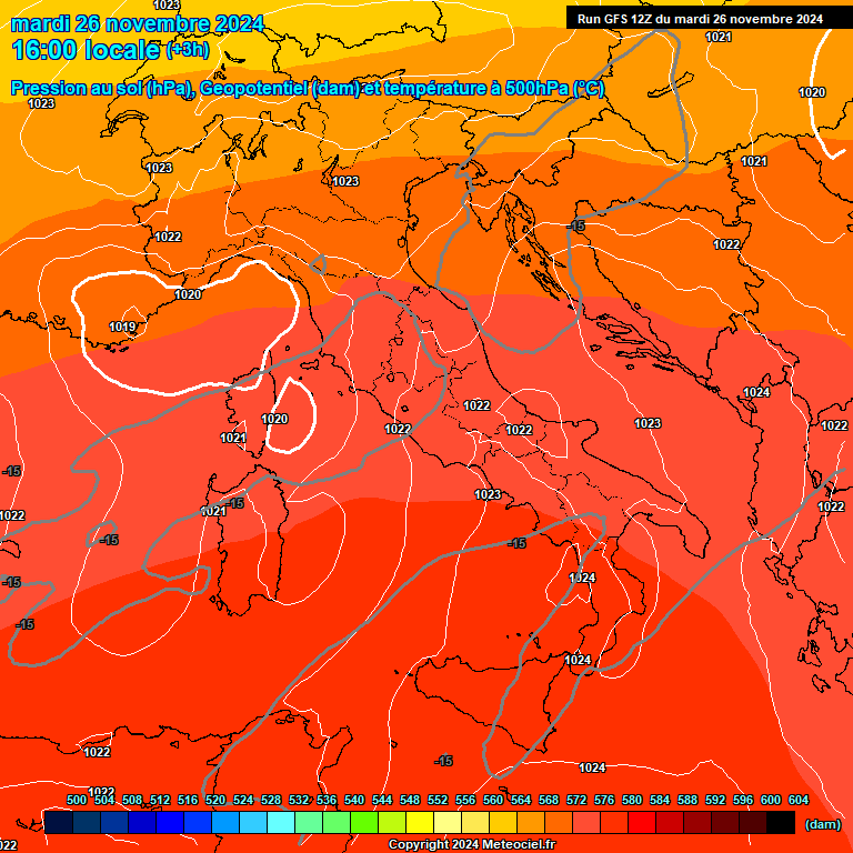 Modele GFS - Carte prvisions 