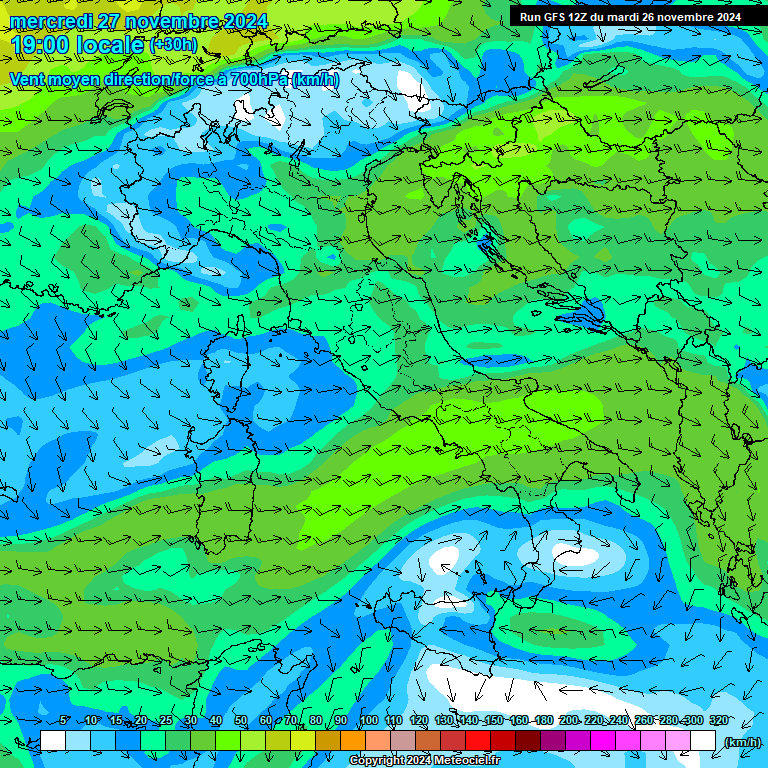 Modele GFS - Carte prvisions 