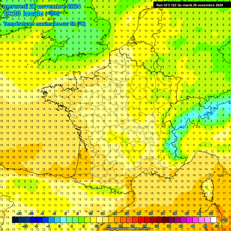 Modele GFS - Carte prvisions 