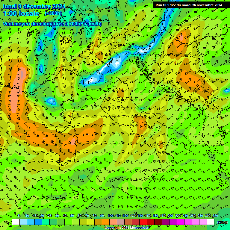 Modele GFS - Carte prvisions 