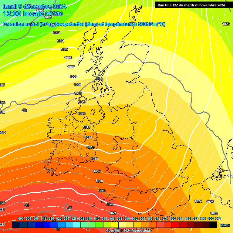 Modele GFS - Carte prvisions 