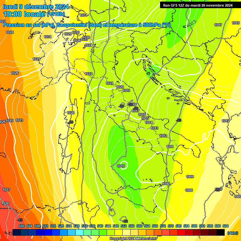 Modele GFS - Carte prvisions 