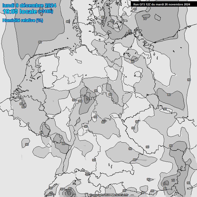 Modele GFS - Carte prvisions 