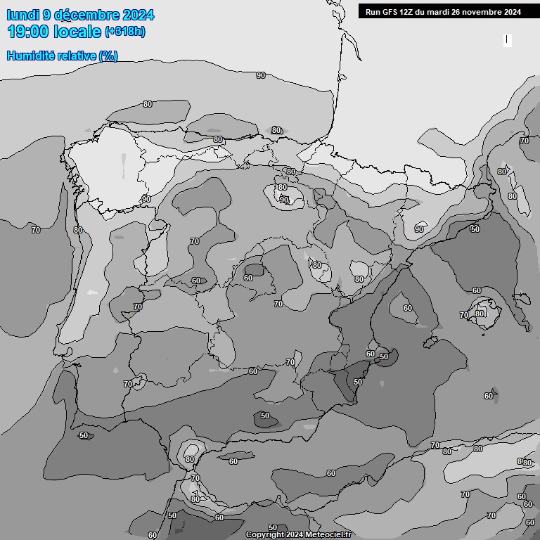 Modele GFS - Carte prvisions 