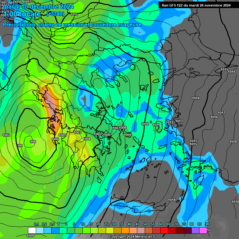 Modele GFS - Carte prvisions 