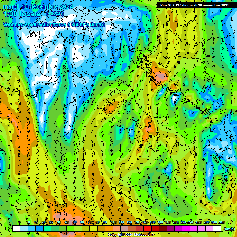 Modele GFS - Carte prvisions 