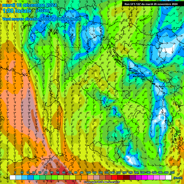 Modele GFS - Carte prvisions 