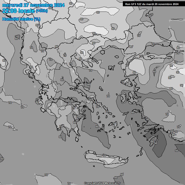 Modele GFS - Carte prvisions 