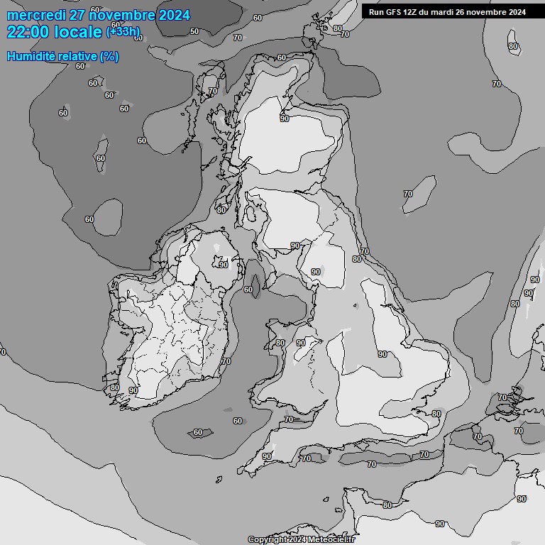 Modele GFS - Carte prvisions 