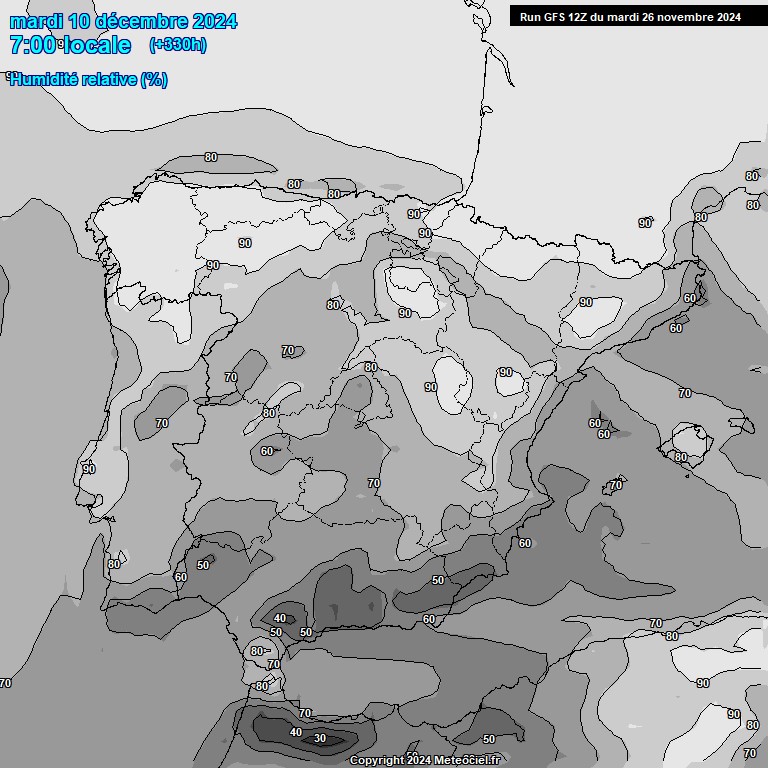 Modele GFS - Carte prvisions 