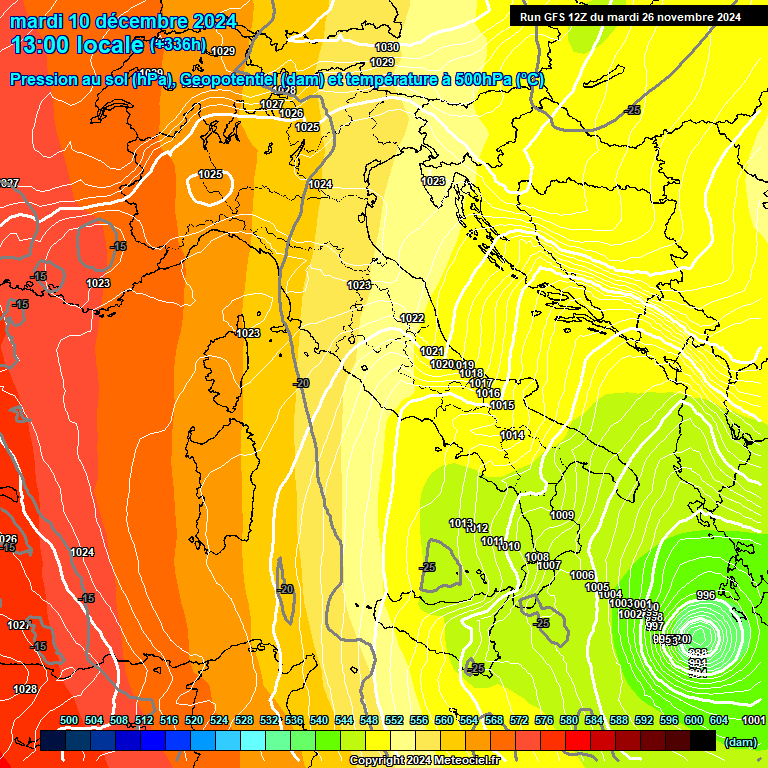 Modele GFS - Carte prvisions 