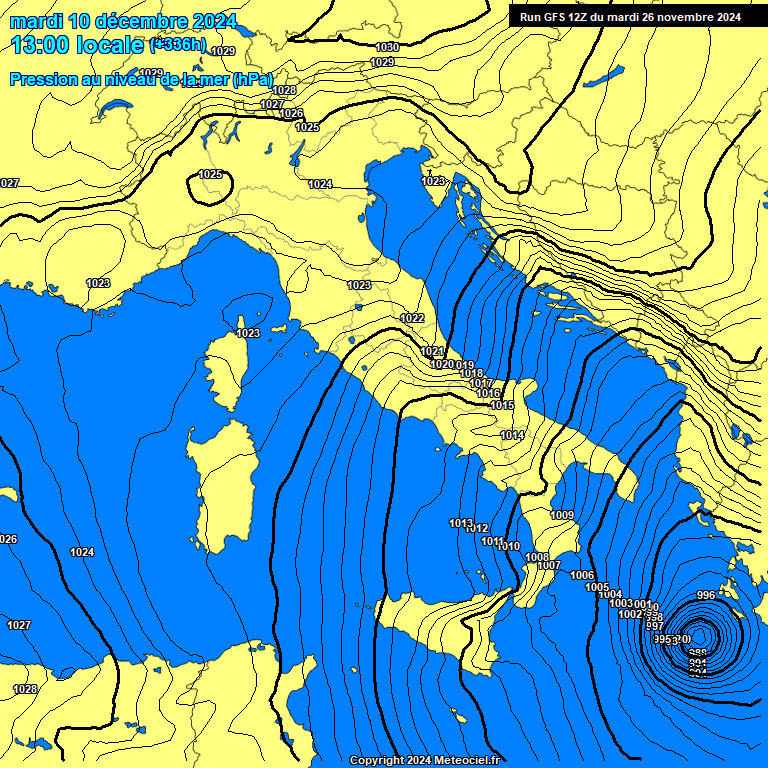 Modele GFS - Carte prvisions 