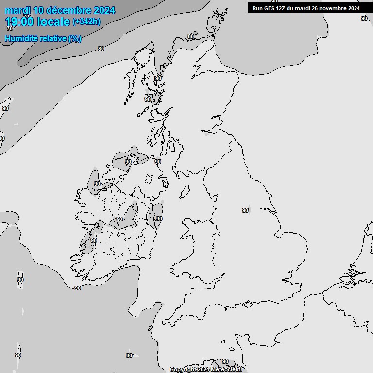 Modele GFS - Carte prvisions 