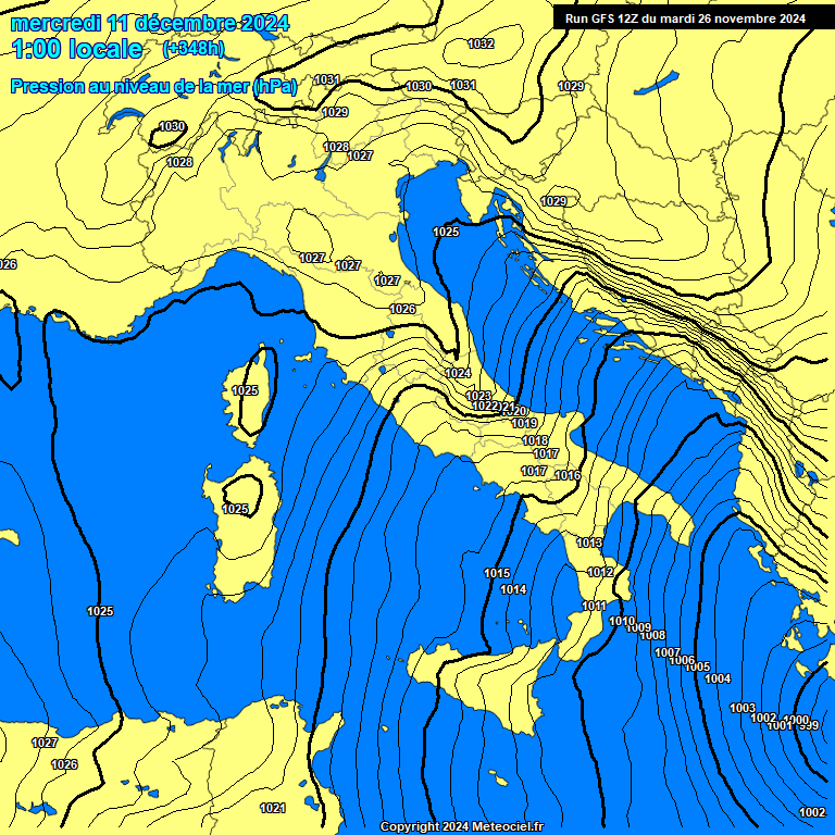 Modele GFS - Carte prvisions 