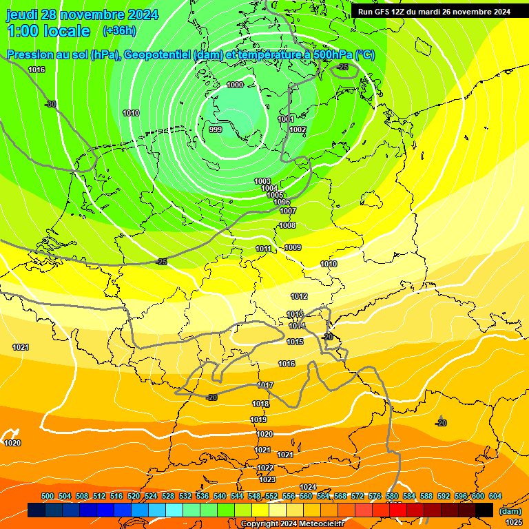 Modele GFS - Carte prvisions 