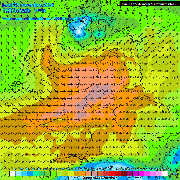 Modele GFS - Carte prvisions 