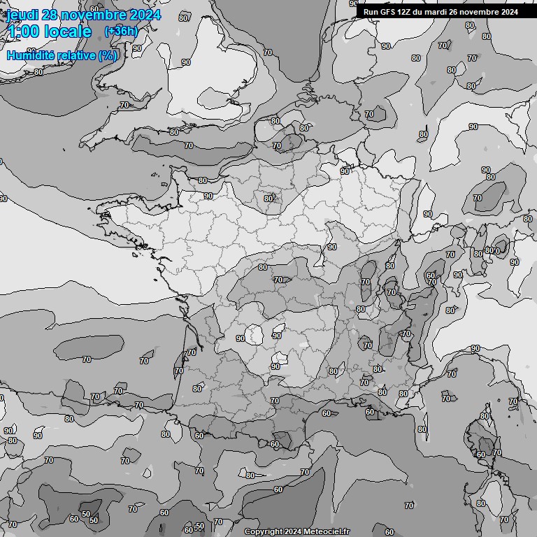 Modele GFS - Carte prvisions 